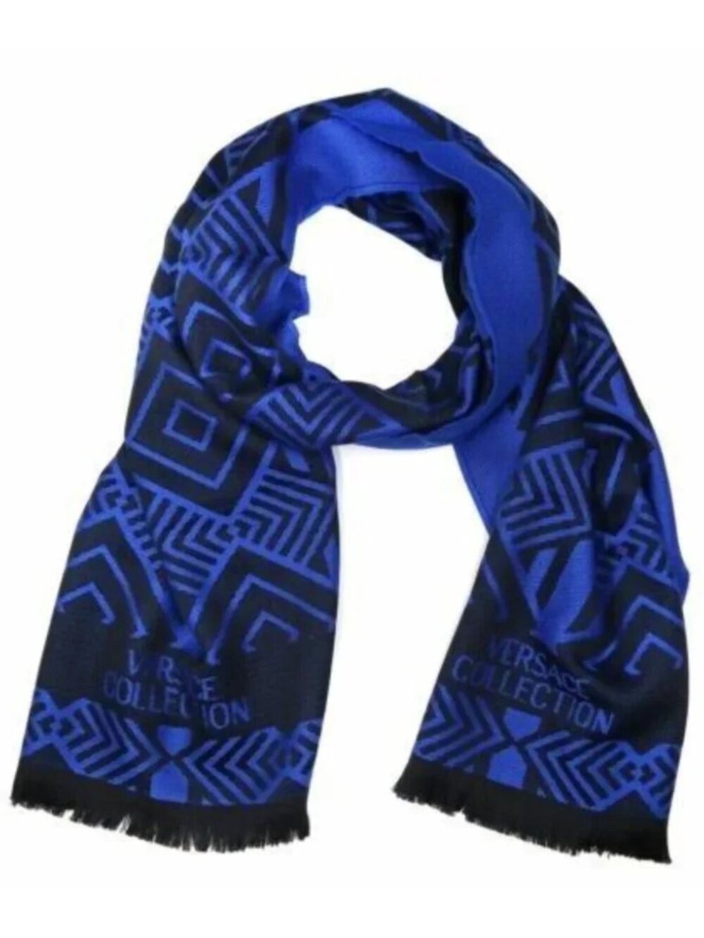 Versace Collection Black & Royal Blue Mens Scarf